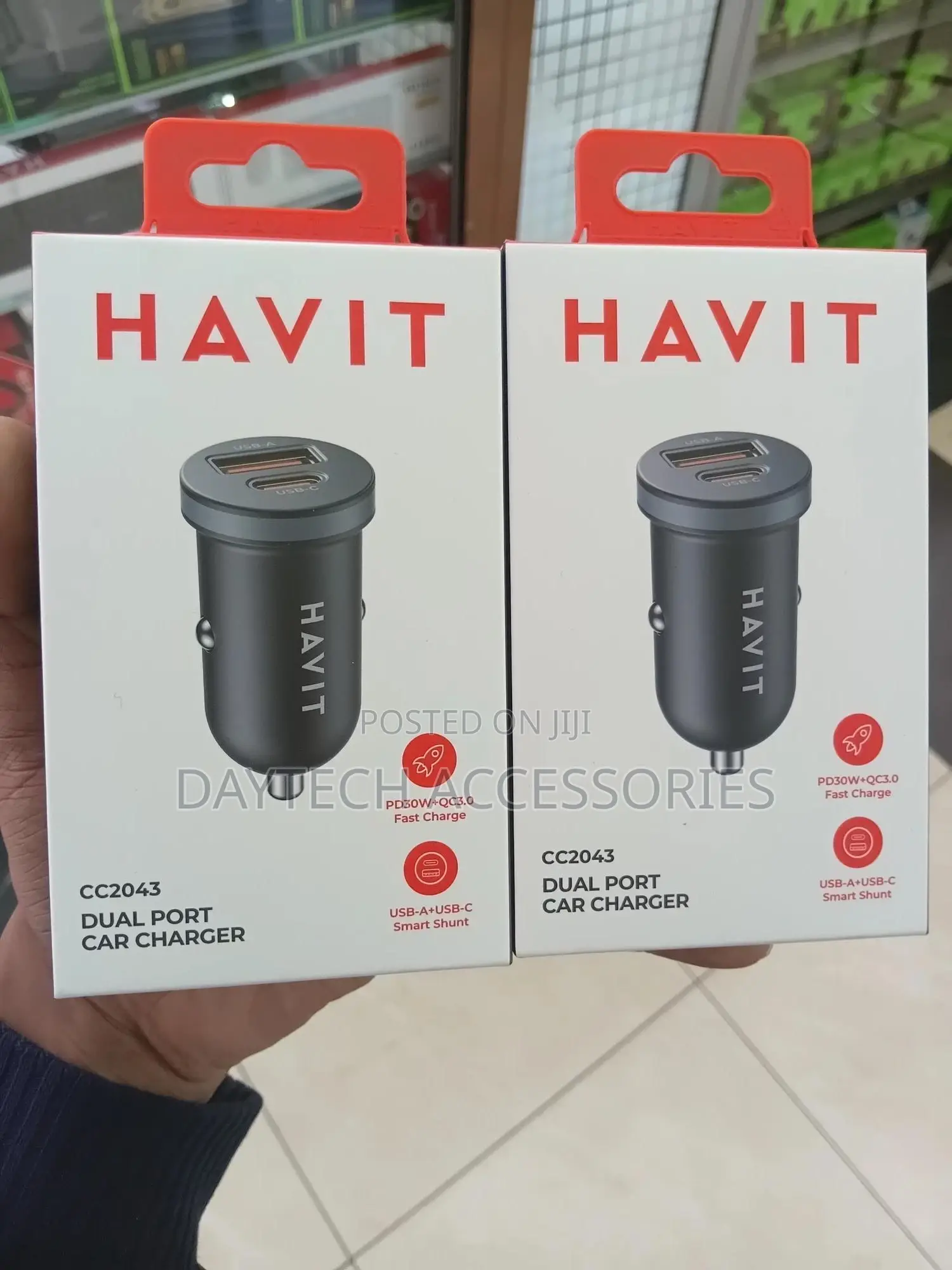 Havit Car Charger 30w Usb+Usb-C Black Cc2043