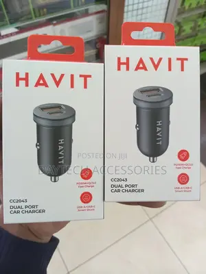 Havit Cc2043 30w Car Charger – Dual Usb Usb-C Fast Charging