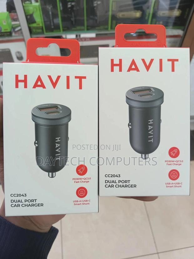 Havit Cc2043 Pd30w Dual Port Car Charger Portable and Lightweight.