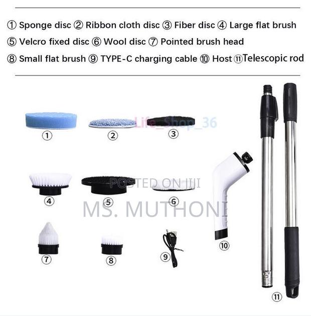 Versatile Cordless Electric Spin Scrubber, - thumbnail 4