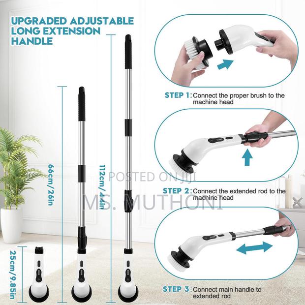 Versatile Cordless Electric Spin Scrubber, - thumbnail 3