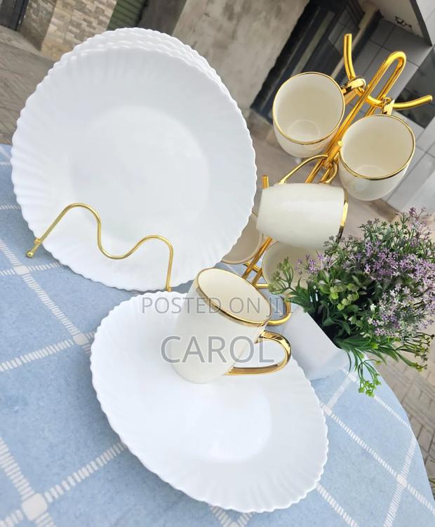 All White Unique 12pc Dinner Set