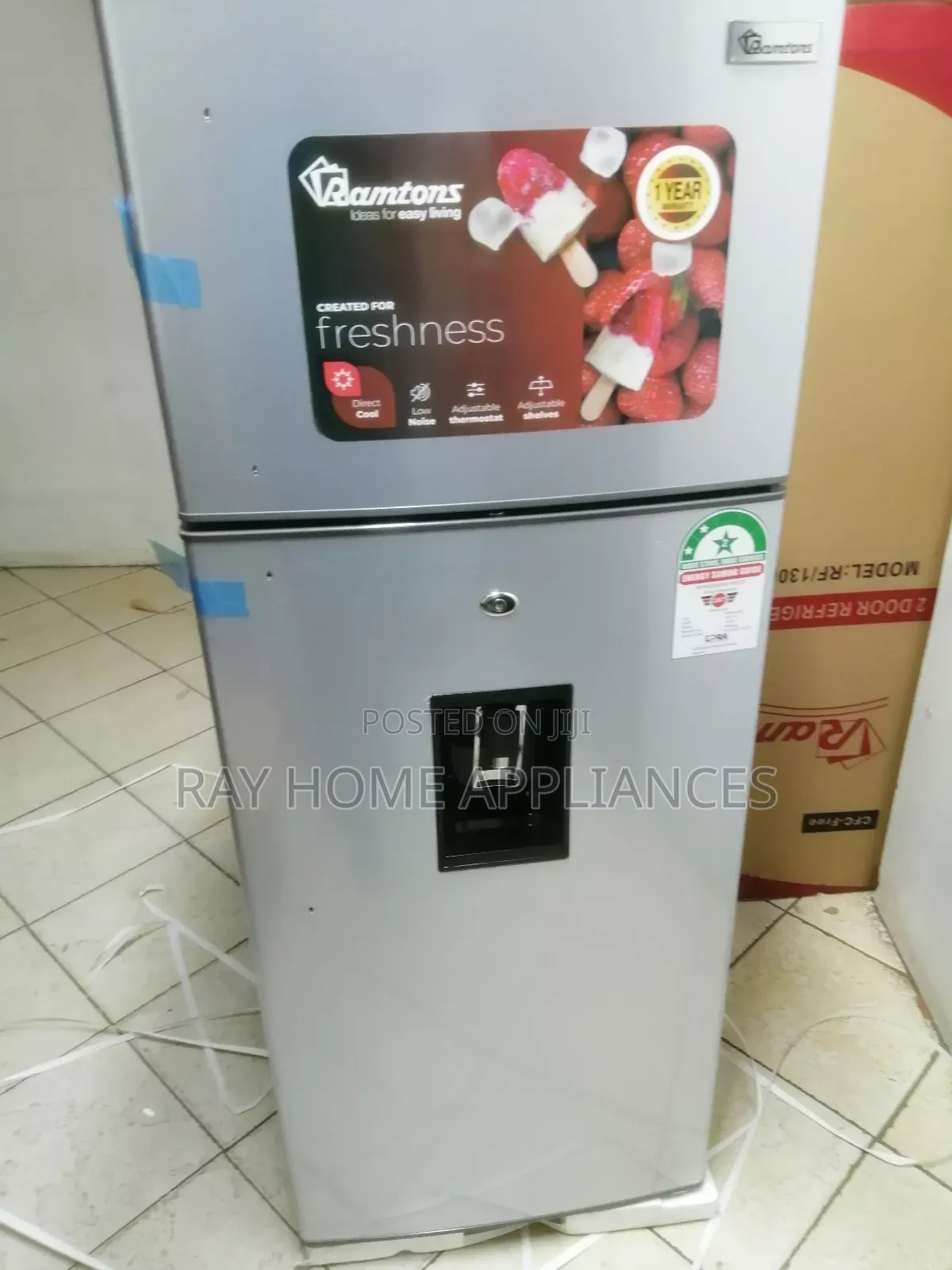 213litres Double Door With Water Dispenser Ramtons Refrigerator