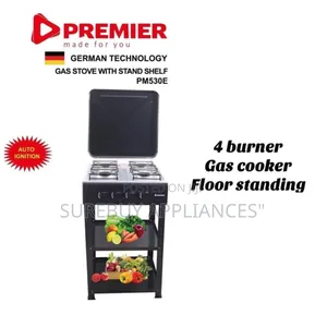 Premier 4 Gas Stove With Double Shelves Stand