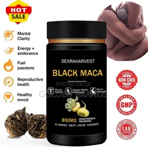 Powerful Black Maca Booster for Energy, Endurance Muscle Growth Pro!