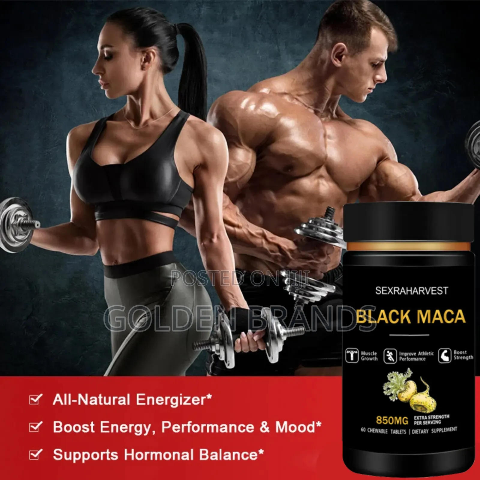 Powerful Black Maca Booster for Energy, Endurance Muscle Growth Pro!
