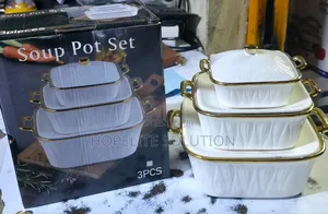 3 PCS Soup Pots Ceramic