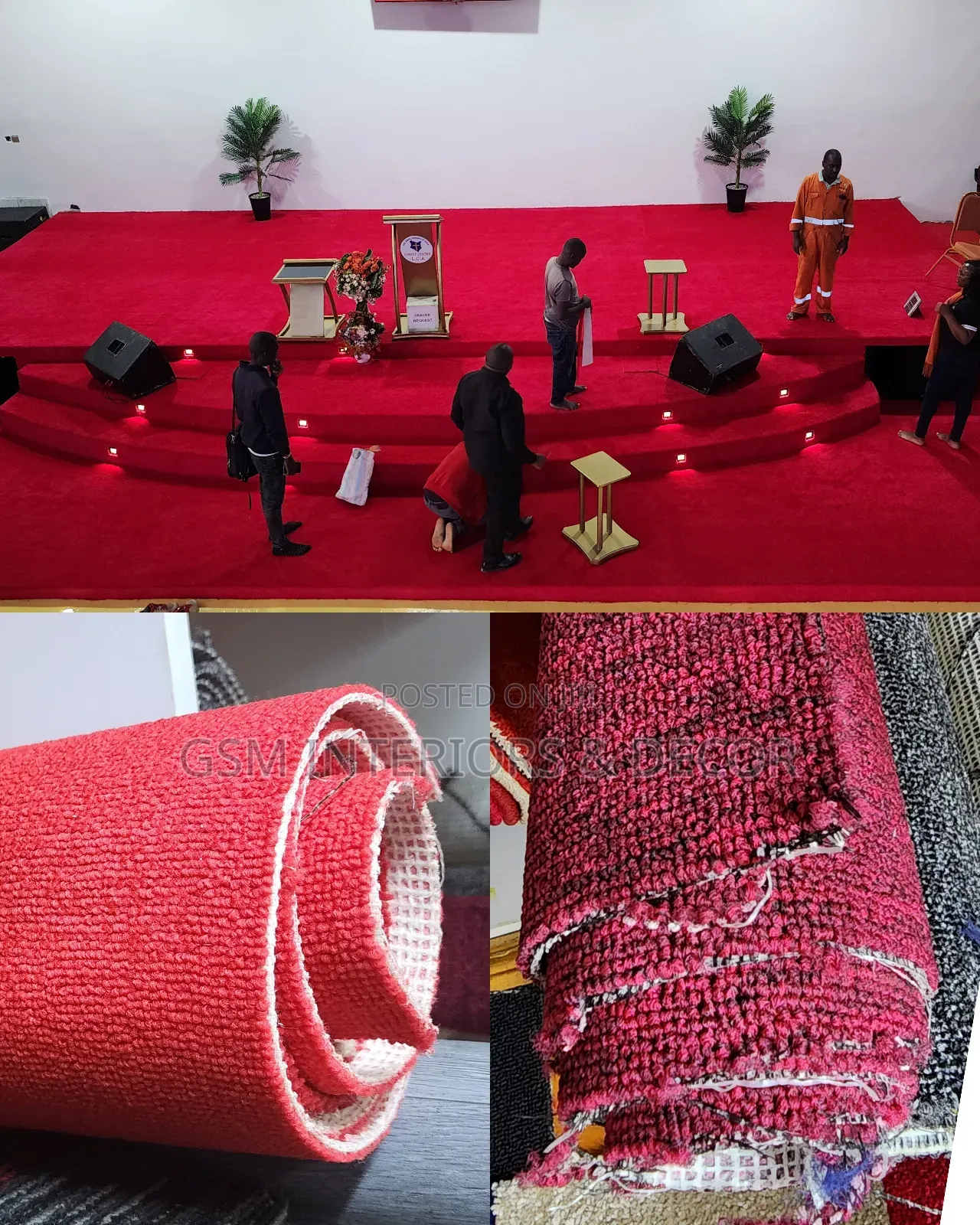 Wall to Wall Carpets, Red Colour With Warm Lights
