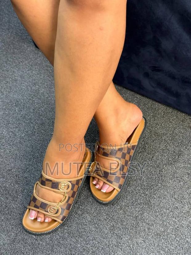 Black, Coffee Brawn Brawn Animal Print Zara Sandals - main view