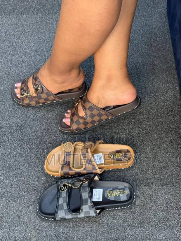 Black, Coffee Brawn Brawn Animal Print Zara Sandals - thumbnail 5