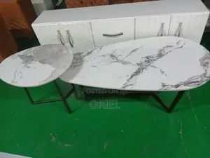 Coffee Tables; Oval Marble Accent Table for Living Rooms
