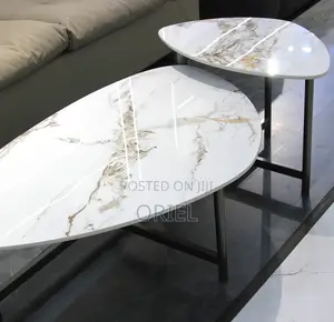Coffee Tables; Oval Marble Accent Table for Living Rooms