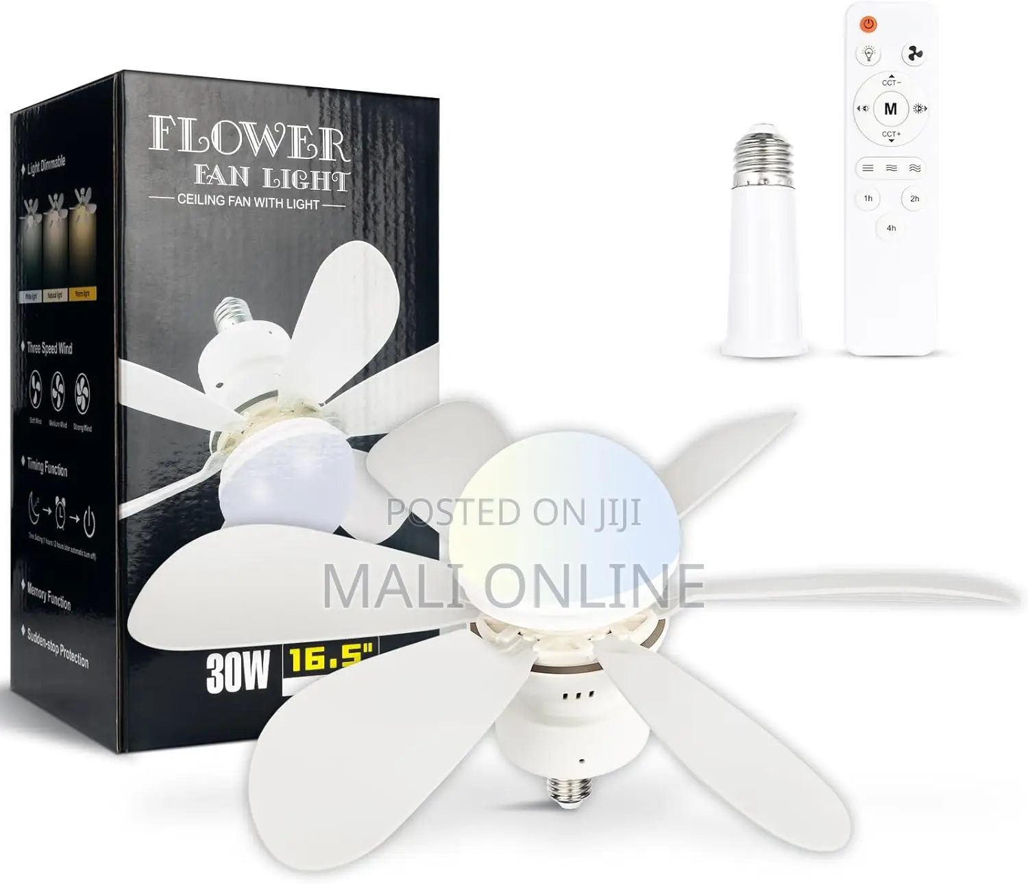 Flower Fan Light 30w Led Ceiling Fan With Remote Control E27