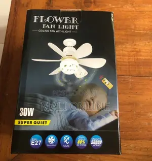 Flower Fan Light 30w Led Ceiling Fan With Remote Control E27