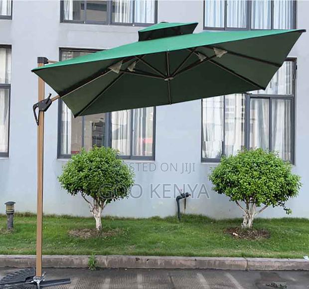 Home Sun Umbrella; Tilt Adjustable Solar Led Patio Umbrella