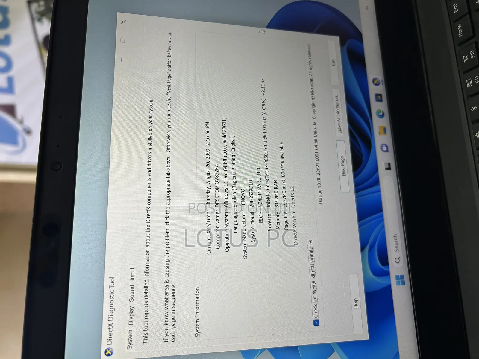 Laptop Lenovo ThinkPad T480 8GB Intel Core i7 SSD 256GB