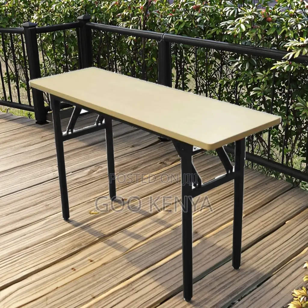 Home Table; Durable Wooden Patio Table With Foldable Design