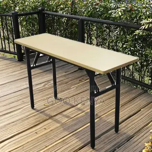 Home Table; Durable Wooden Patio Table With Foldable Design