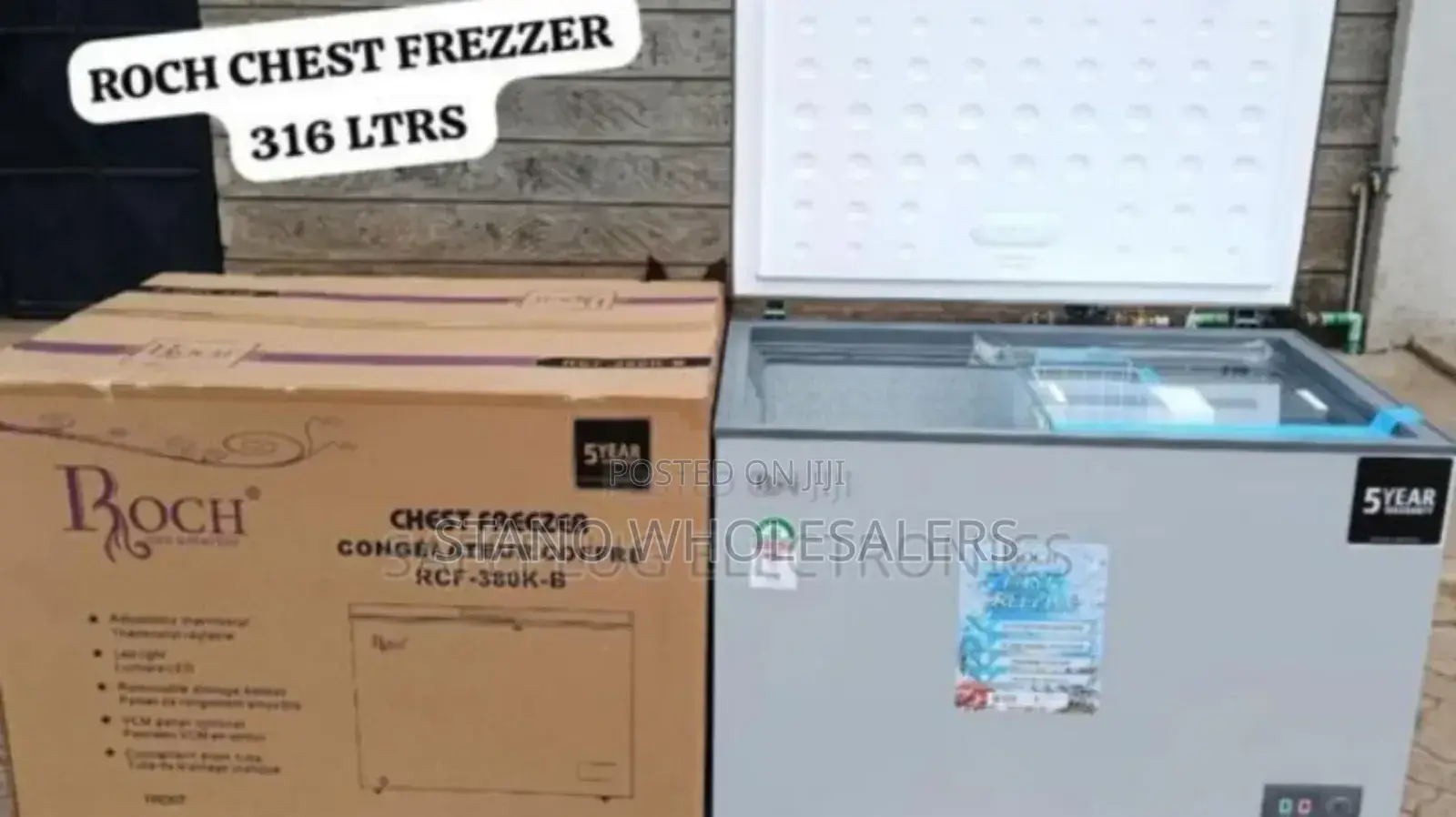 Single Door. Roch 316litres Freezer. With 5years Warranty