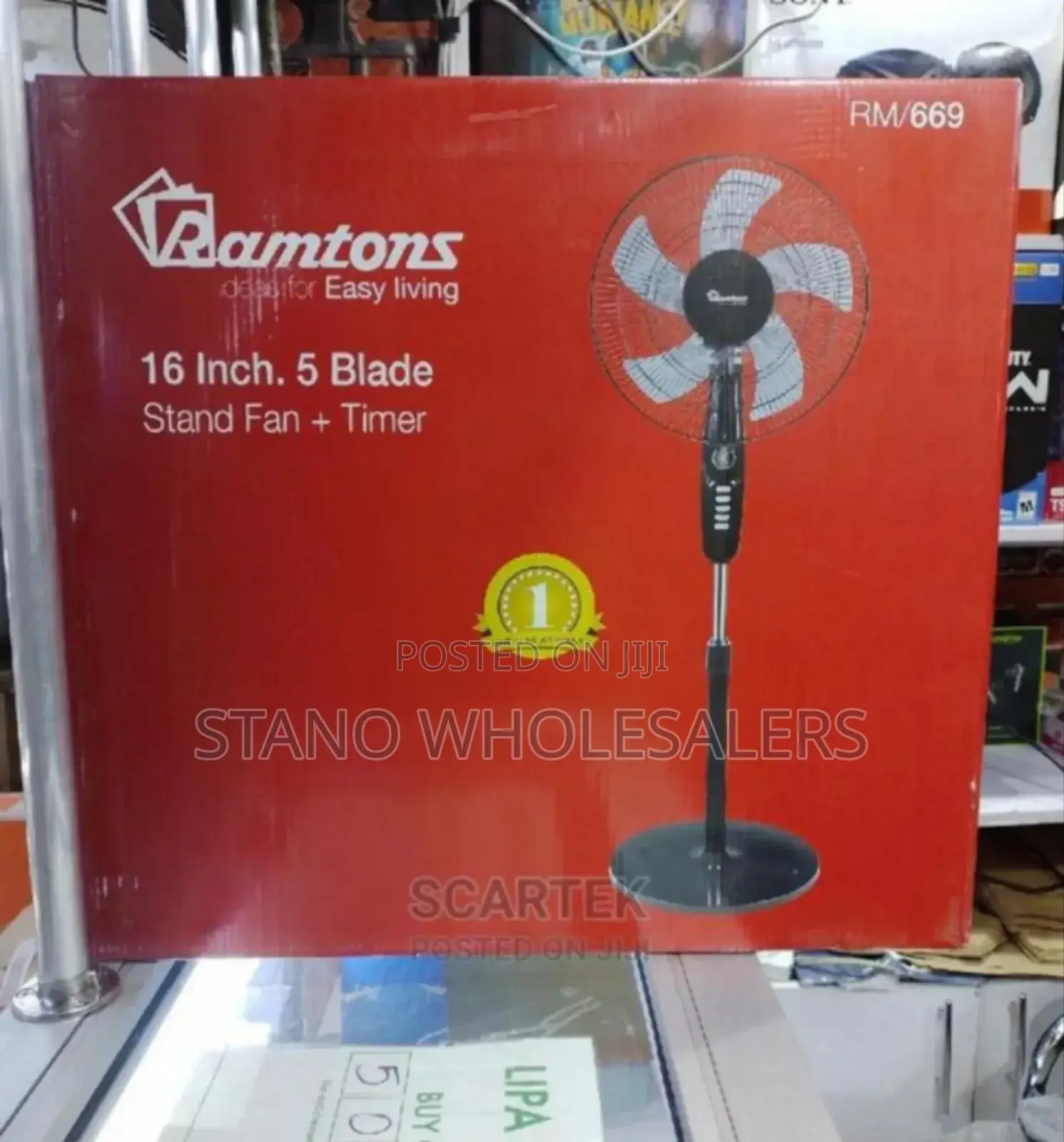 5bladed. 5blades. Ramtons 16inch Stand Fan