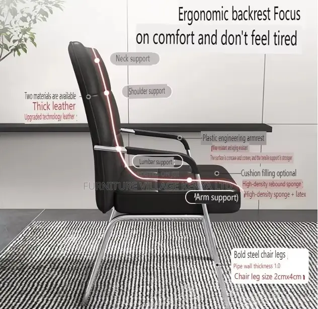 Office Chair; Leather Conference Visitor's Chair