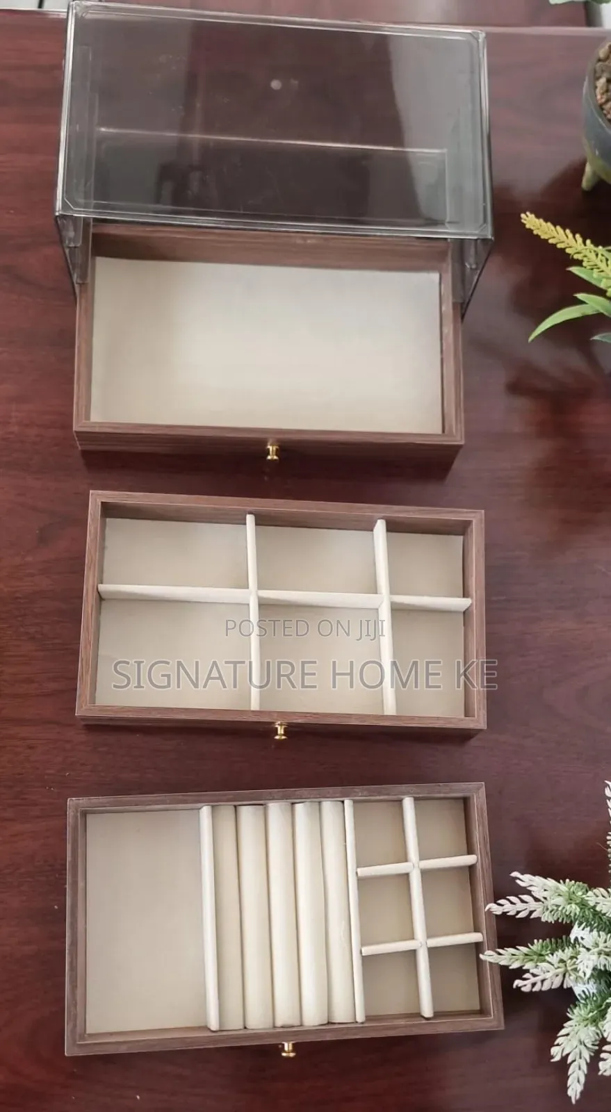 Wood Grain 3 Layer Jewelry Organizer
