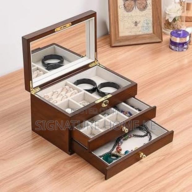 Wood Grain 3 Layer Jewelry Organizer - thumbnail 4