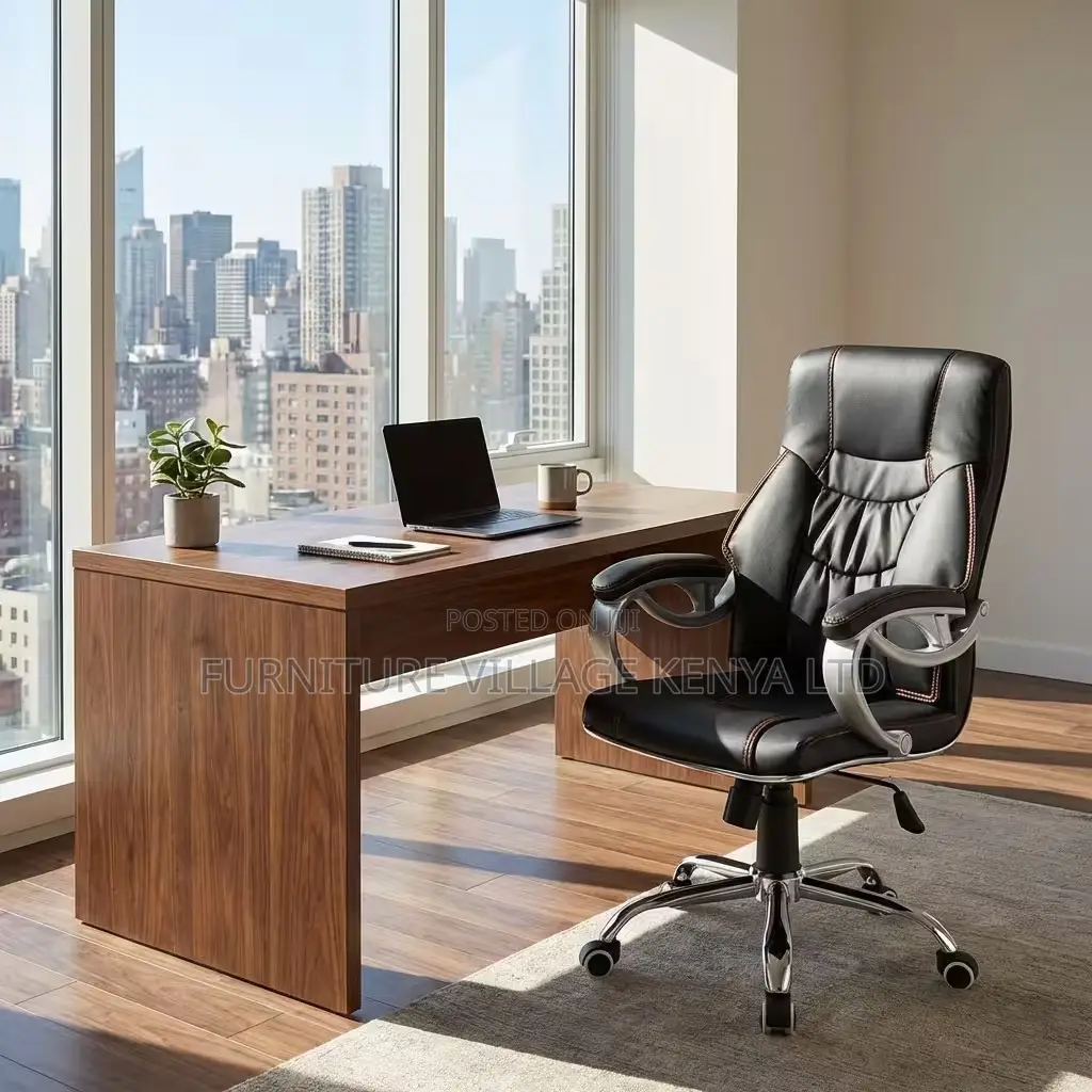 Office Chair; Ergonomic Executive Leather Office Seat