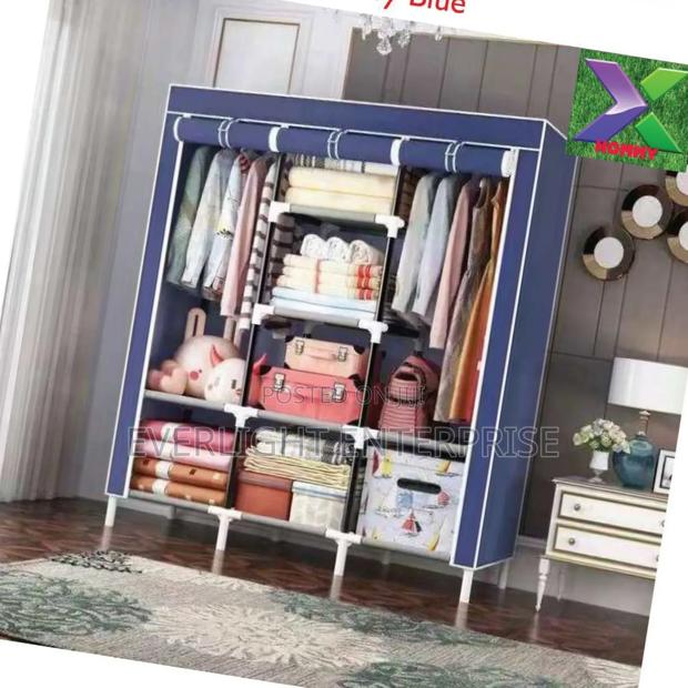 Three Column Metallic Portable Wardrobe - main view