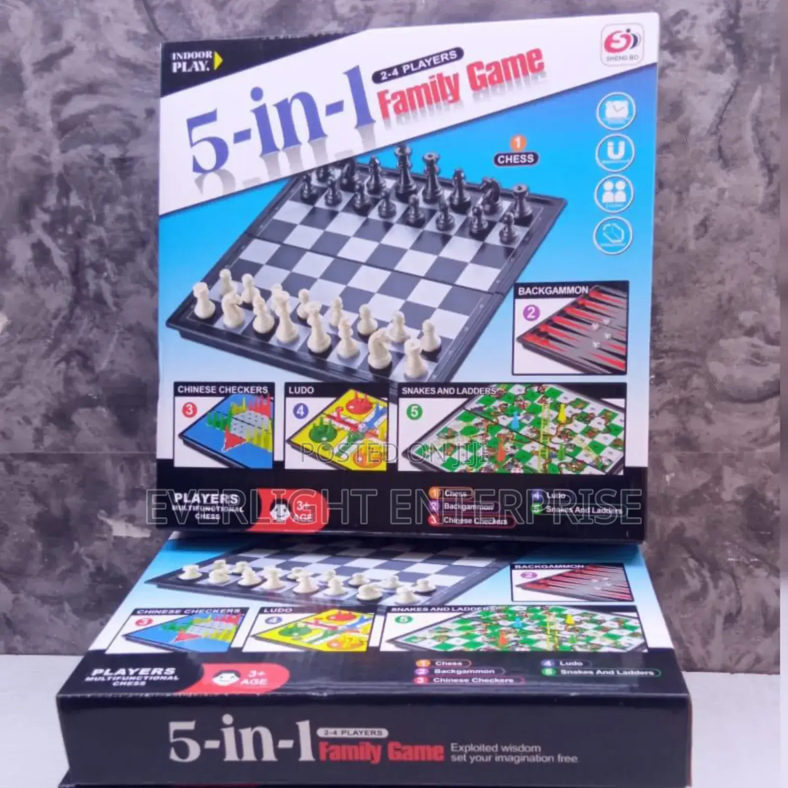 5 in 1 Family Chess Board Game