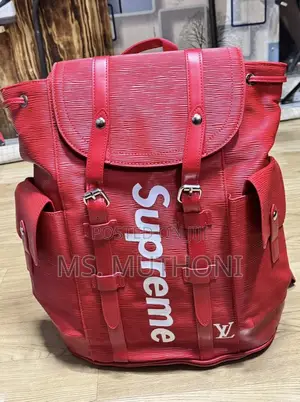 Louis Vuitton X Supreme Christopher Pm Backpack in Red Epi Leather