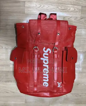 Louis Vuitton X Supreme Christopher Pm Backpack in Red Epi Leather