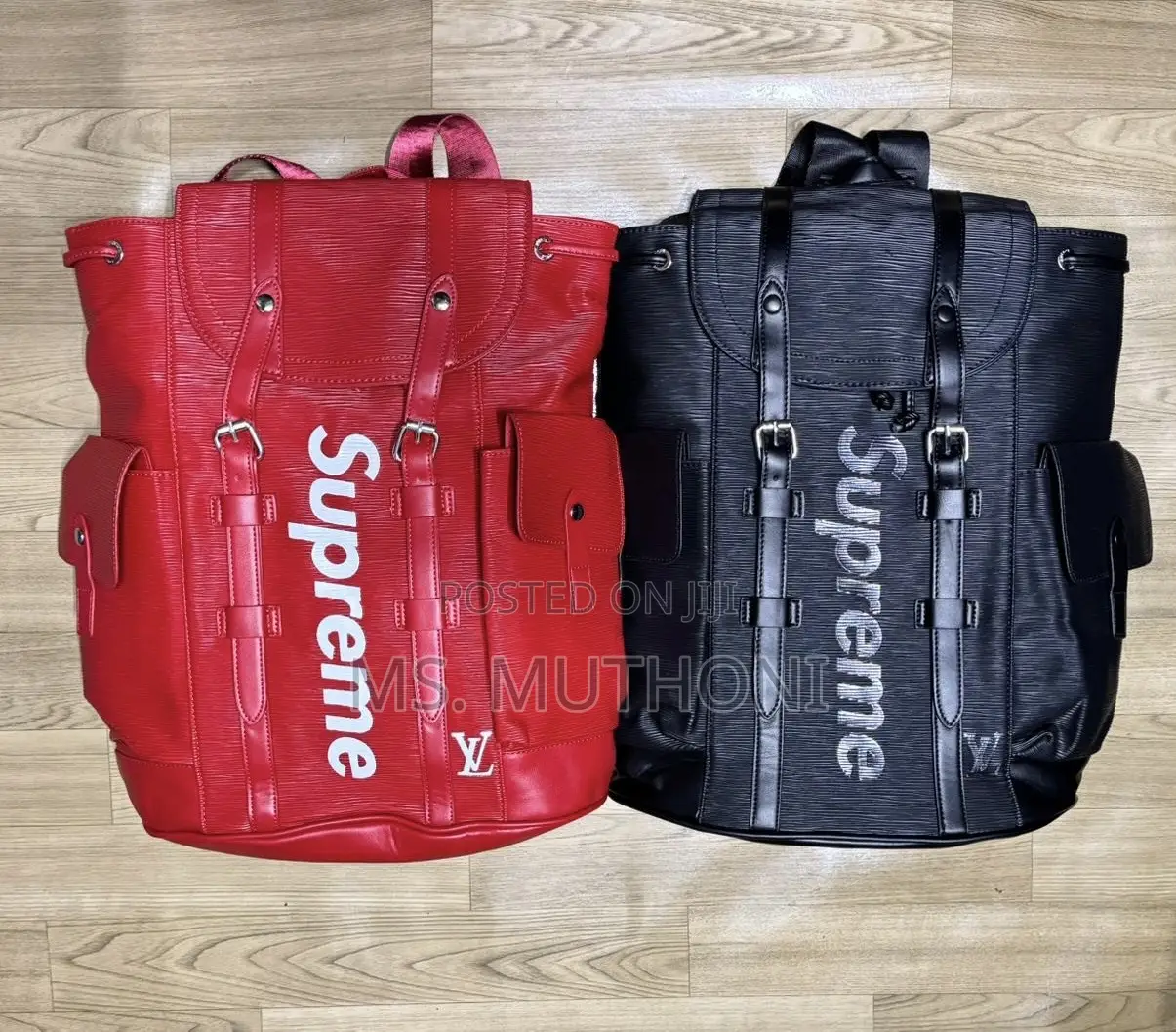 Louis Vuitton X Supreme Christopher Pm Backpack in Red Epi Leather