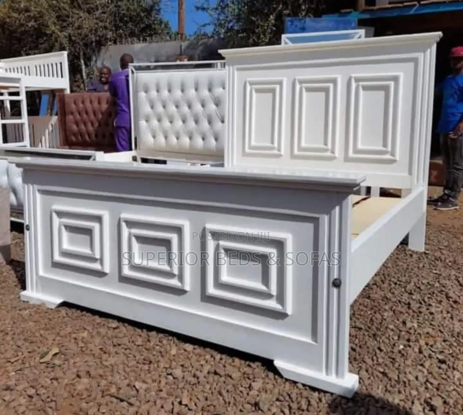 Royal White Classic Panel Bed