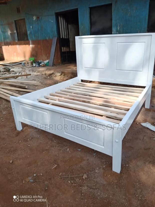 Simple White Panel Bed - main view