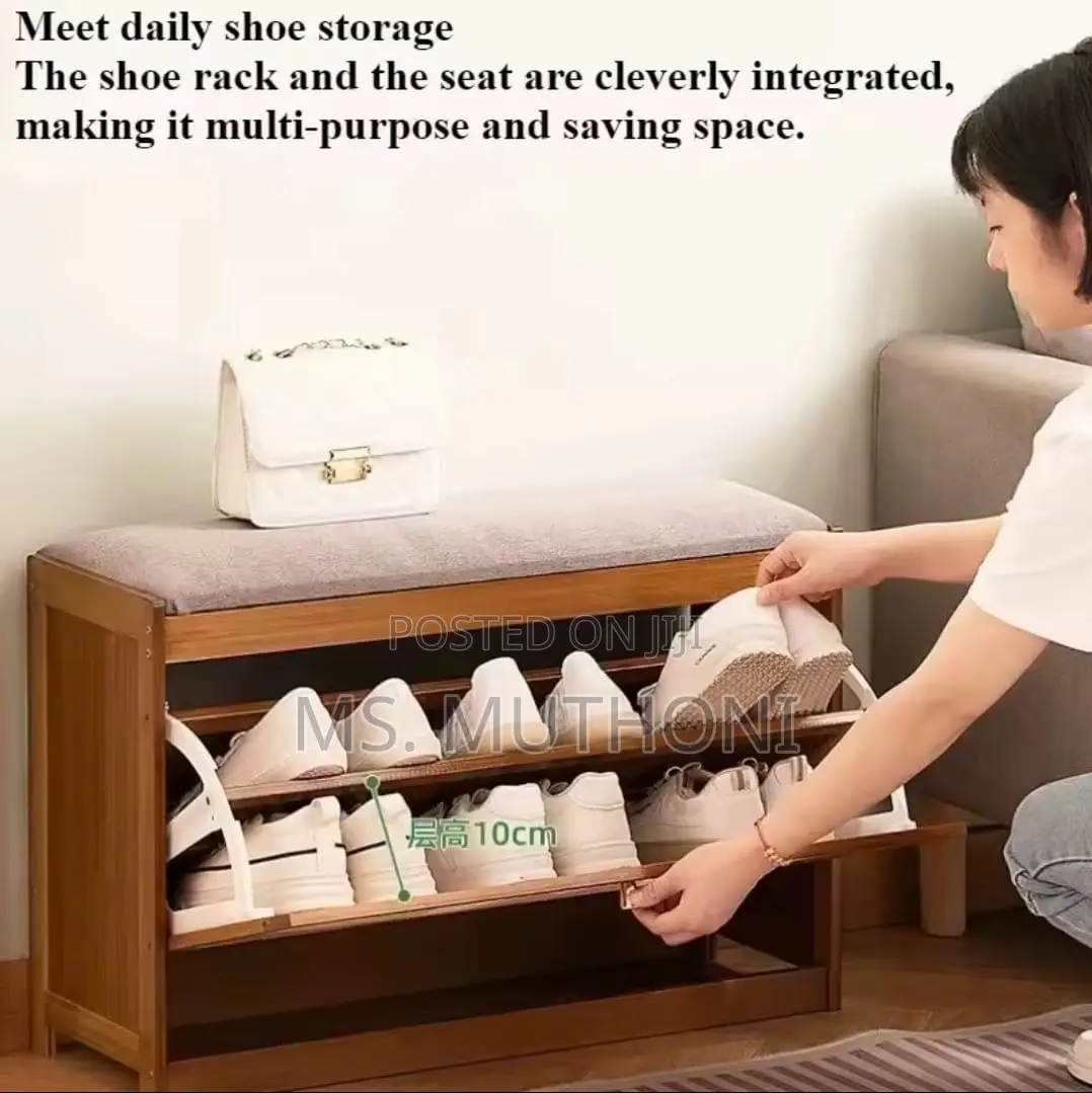 Diy Wooden Entryway Stool With Bucket Flip Shoe Cabinet