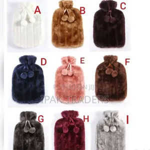 *Fluffy Fabric Covered 2 Litre Hot Water Bottle Bag