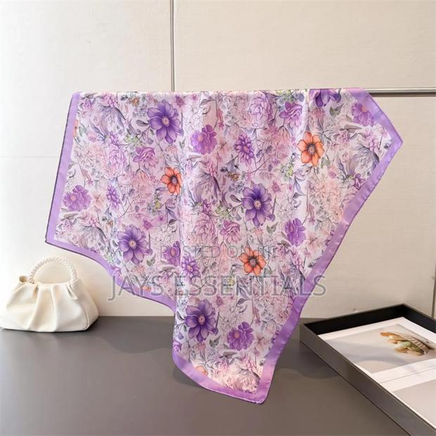 Elegant Head and Neck Silk Scarfs - thumbnail 4