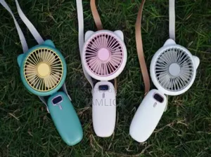 Rechargeable Mini Folding Electric Fan With Strap - Hk