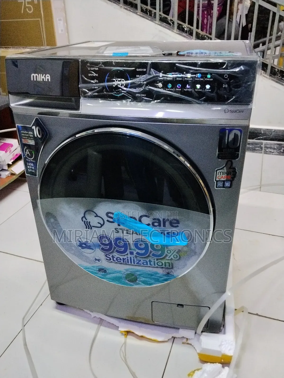 Mika Washing Machine, 10kg, Inverter Motor, Front Load, Mwaf13310dsv