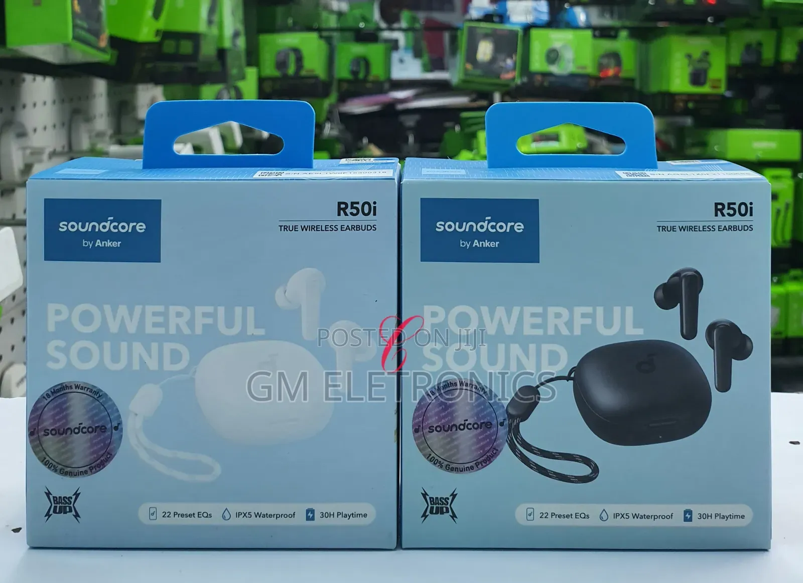 Original Soundcore R50i Bluetooth Earbuds; Black White.
