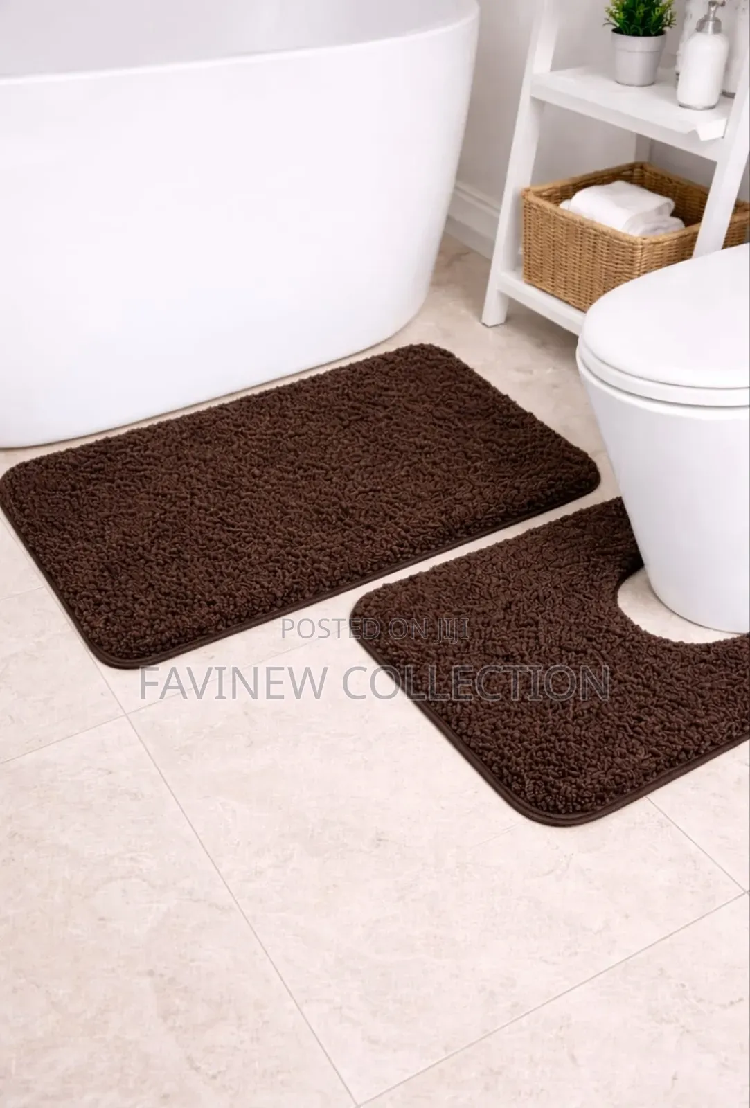 2pcs Ultra-Soft Plush Bath Mat Set