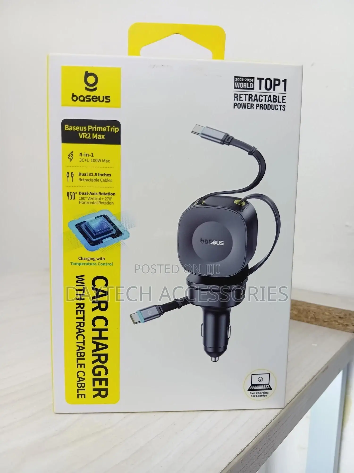 Baseus Primetrip Vr2 Max 100w 2-Port Usb Pd Car Charger With Cables.