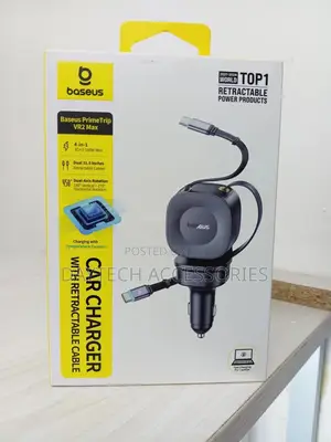 Baseus Primetrip Vr2 Max 100w 2-Port Usb Pd Car Charger With Cables.