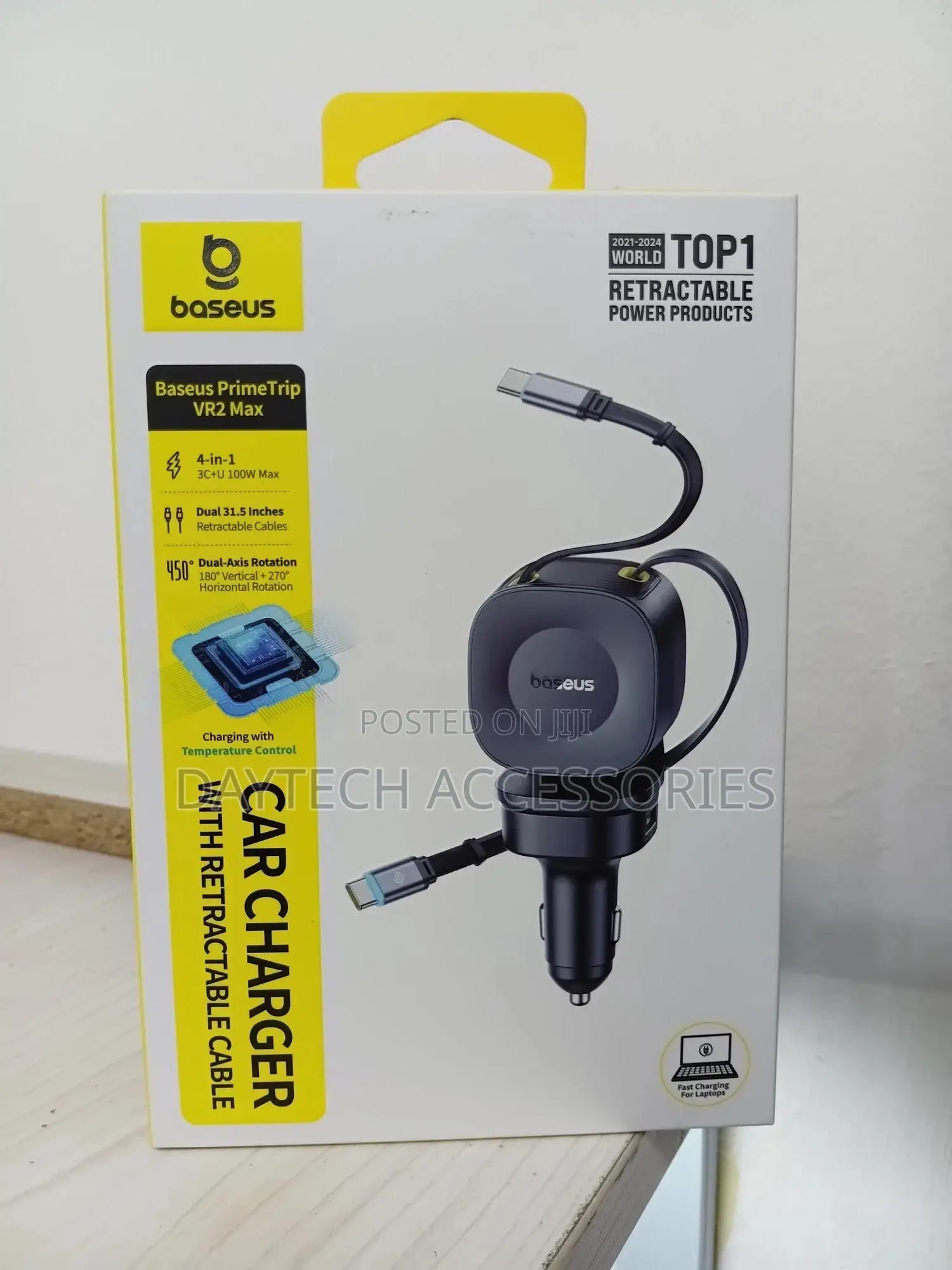 Baseus Primetrip Vr2 Max 100w 2-Port Usb Pd Car Charger With Cables.