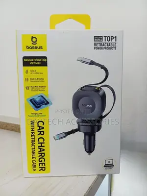Baseus Primetrip Vr2 Max 100w 2-Port Usb Pd Car Charger With Cables.