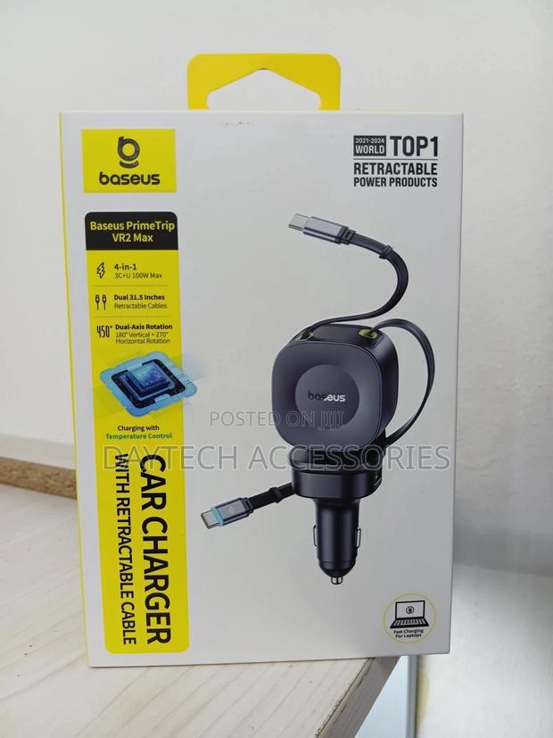 Baseus Primetrip Vr2 Max 100w 2-Port Usb Pd Car Charger With Cables. - thumbnail 3