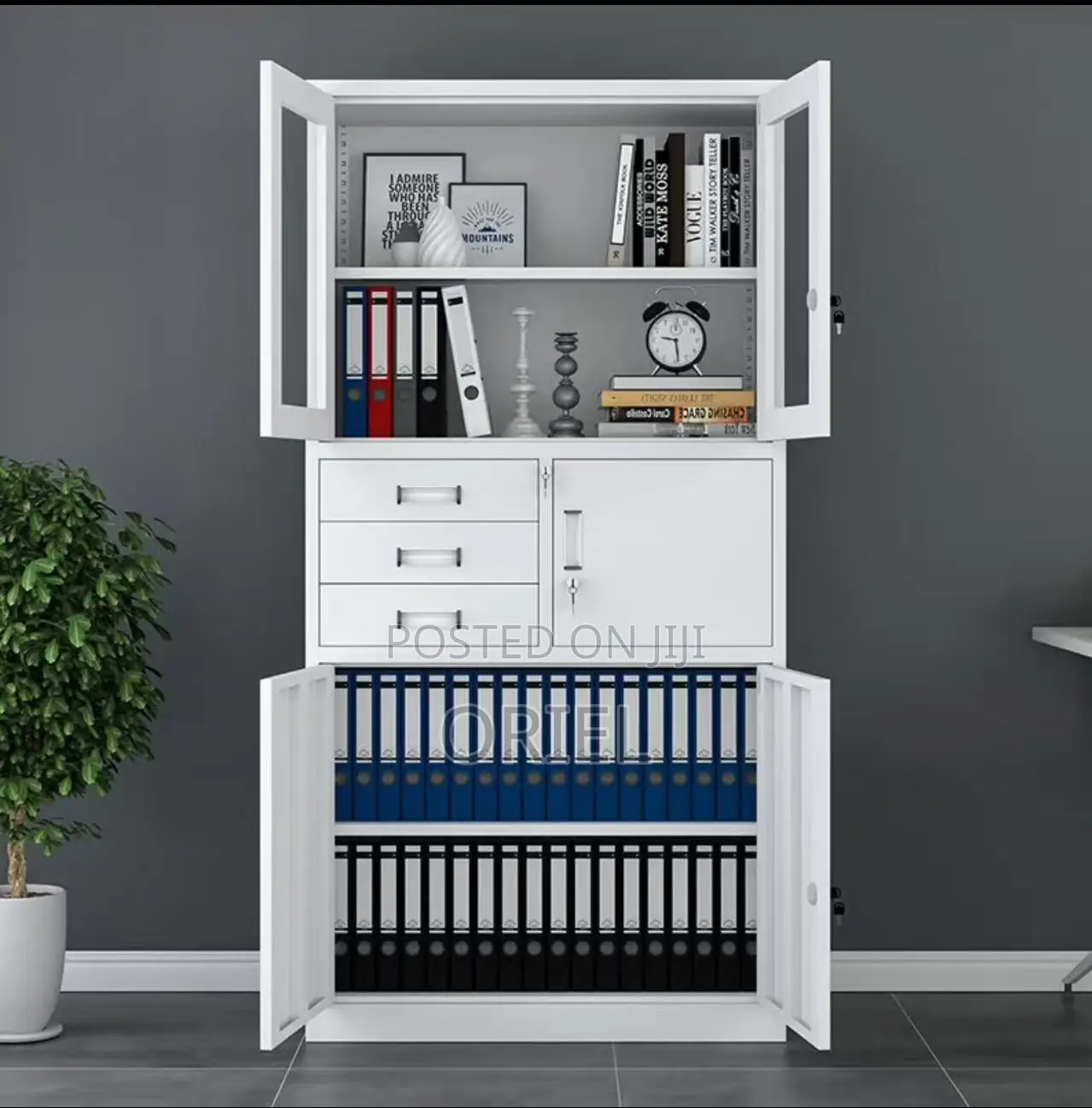 Modern Office Cabinet : 2 Door Office Steel Cabinet With in-Bult Safe