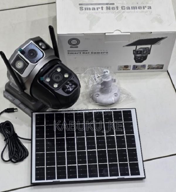 Wifi Wireless Solar Powered Security Camera With Dual Lens