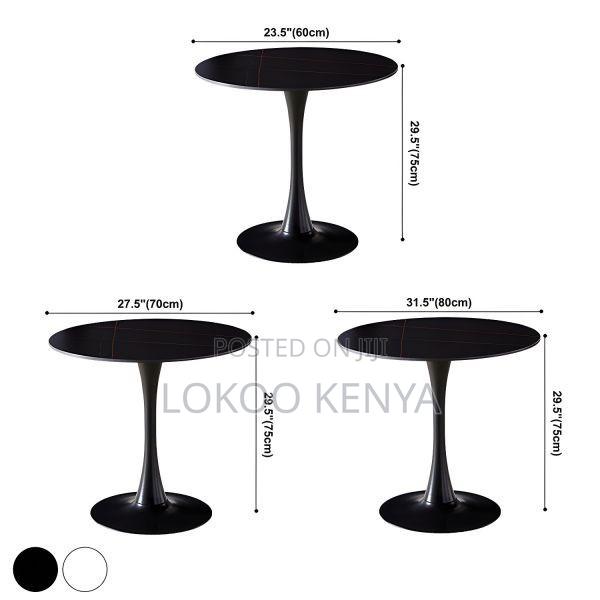 Dining Table; Round (Mdf) Black Small Space Dining Table - thumbnail 2